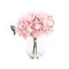 17cm Pink Hydrangeas Artificial Plant In Clear Glass Vase -Hozelock Shop 17cm pink hydrangeas artificial plant in clear glass vase5010795682645 01c bq