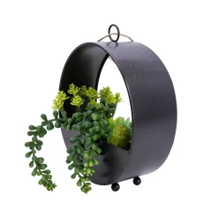 23cm Succulent Artificial Plant In Black Metal Pot -Hozelock Shop 23cm succulent artificial plant in black metal pot5010795682485 03c bq