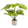 50cm Cheese Plant Artificial Plant In Grey Ceramic Pot -Hozelock Shop 50cm cheese plant artificial plant in grey ceramic pot5010795630837 01c bq