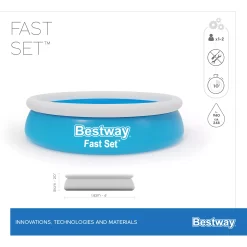 Bestway Fast Set™ Plain ABS Plastic & PVC Family Lounge Pool (W) 1.83m X (L) 1.83m -Hozelock Shop bestway fast set plain abs plastic pvc family lounge pool w 1 83m x l 1 83m6942138967630 01t