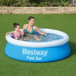 Bestway Fast Set™ Plain ABS Plastic & PVC Family Lounge Pool (W) 1.83m X (L) 1.83m -Hozelock Shop bestway fast set plain abs plastic pvc family lounge pool w 1 83m x l 1 83m6942138967630 02i