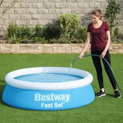 Bestway Fast Set™ Plain ABS Plastic & PVC Family Lounge Pool (W) 1.83m X (L) 1.83m -Hozelock Shop bestway fast set plain abs plastic pvc family lounge pool w 1 83m x l 1 83m6942138967630 03i