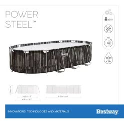 Bestway Power Steel® Wood Effect Polyvinyl Chloride (PVC) & Steel Pool (W) 3.66m X (L) 6.1m 6 Bestway Power Steel® Wood Effect Polyvinyl Chloride (PVC) & Steel Pool (W) 3.66m X (L) 6.1m -Hozelock Shop bestway power steel wood effect polyvinyl chloride pvc steel pool w 3 66m x l 6 1m6942138983586 01t