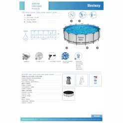 Bestway Steel Pro MAX™ Plain Polyvinyl Chloride (PVC) & Steel Pool (W) 4.57m X (L) 4.57m -Hozelock Shop bestway steel pro max plain polyvinyl chloride pvc steel pool w 4 57m x l 4 57m6941607328156 04t