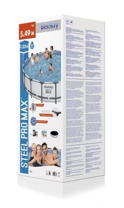 Bestway Steel Pro Max Polyvinyl Chloride (PVC) Pool (W) 5.49m X (L) 5.49m -Hozelock Shop bestway steel pro max polyvinyl chloride pvc pool w 5 49m x l 5 49m6942138983791 06c bq