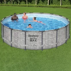 Bestway Steel Pro MAX™ Realistic Stone Print Polyvinyl Chloride (PVC) & Steel Pool (W) 4.88m X (L) 4.88m -Hozelock Shop bestway steel pro max realistic stone print polyvinyl chloride pvc steel pool w 4 88m x l 4 88m6941607311493 01i