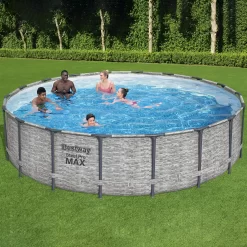 Bestway Steel Pro MAX™ Realistic Stone Print Polyvinyl Chloride (PVC) & Steel Pool (W) 5.49m X (L) 5.49m -Hozelock Shop bestway steel pro max realistic stone print polyvinyl chloride pvc steel pool w 5 49m x l 5 49m6941607310502 02i