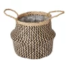 Black Seagrass Herringbone Circular Plant Pot (Dia)25cm -Hozelock Shop black seagrass herringbone circular plant pot dia 25cm3663602442516 02c bq