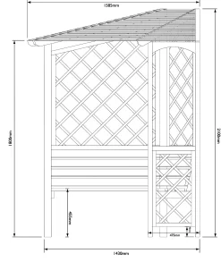 Blooma Chiltern Corner Arbour, (H)2100mm (W)1580mm (D)1580mm - Assembly Service Included -Hozelock Shop blooma chiltern corner arbour h 2100mm w 1580mm d 1580mm assembly service included5397007111781 01t bq