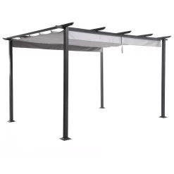 Blooma Moses Black Rectangular Gazebo, (W)4m (D)3m - Assembly Required