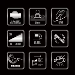 Erbauer ELMP170SP51 167cc Petrol Rotary Lawnmower -Hozelock Shop erbauer elmp170sp51 167cc petrol rotary lawnmower5059340124438 01t