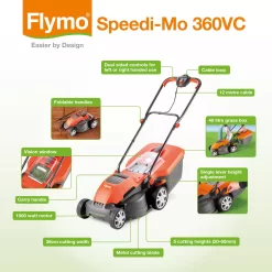 Flymo Speedi-Mo Corded Rotary Lawnmower -Hozelock Shop flymo speedi mo corded rotary lawnmower7391736343046 03t bq