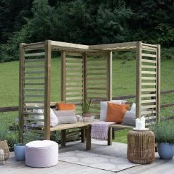 Forest Firenze Corner Arbour, (H)1970mm (W)1800mm (D)1800mm - Assembly Required