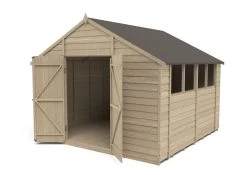 Forest Garden 10x10 Ft Apex Overlap Wooden 2 Door 4 Windows Shed With Floor - Assembly Service Included -Hozelock Shop forest garden 10x10 ft apex overlap wooden 2 door 4 windows shed with floor assembly service included5013053178027 21c bq