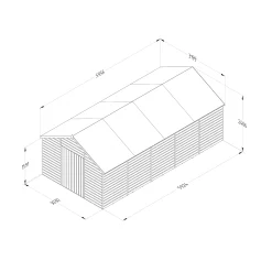 Forest Garden 10x20 Apex Dip Treated Shiplap Wooden Shed With Floor (Base Included) -Hozelock Shop forest garden 10x20 apex dip treated shiplap wooden shed with floor base included 5013053192979 01t