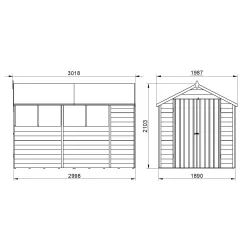Forest Garden 10x6 Ft Apex Overlap Wooden 2 Door 4 Windows Shed With Floor -Hozelock Shop forest garden 10x6 ft apex overlap wooden 2 door 4 windows shed with floor5013053177747 01t bq