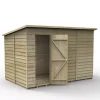 Forest Garden 10x6 Pent Pressure Treated Overlap Wooden Shed With Floor (Base Included) - Assembly Service Included