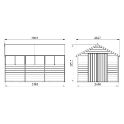 Forest Garden 12x8 Ft Apex Overlap Wooden 2 Door 6 Windows Shed With Floor -Hozelock Shop forest garden 12x8 ft apex overlap wooden 2 door 6 windows shed with floor5013053177983 01t bq