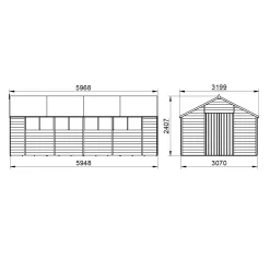 Forest Garden 20x10 Ft Apex Overlap Wooden 2 Door 8 Windows Shed With Floor -Hozelock Shop forest garden 20x10 ft apex overlap wooden 2 door 8 windows shed with floor5013053178072 01t bq