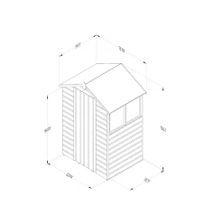 Forest Garden 4x3 Apex Dip Treated Shiplap Wooden Shed With Floor (Base Included) -Hozelock Shop forest garden 4x3 apex dip treated shiplap wooden shed with floor base included 5013053194065 02t