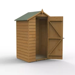 Forest Garden 4x3 Apex Dip Treated Shiplap Wooden Shed With Floor (Base Included) - Assembly Service Included
