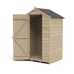 Forest Garden 4x3 Apex Pressure Treated Overlap Wooden Shed With Floor (Base Included) - Assembly Service Included -Hozelock Shop forest garden 4x3 apex pressure treated overlap wooden shed with floor base included assembly service included5013053176771 21c bq