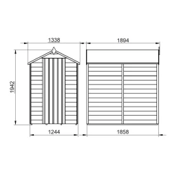 Forest Garden 6x4 Apex Dip Treated Overlap Wooden Shed With Floor - Assembly Service Included -Hozelock Shop forest garden 6x4 apex dip treated overlap wooden shed with floor assembly service included5013053176801 01t bq