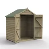 Forest Garden 6x4 Apex Pressure Treated Overlap Wooden Shed With Floor (Base Included)