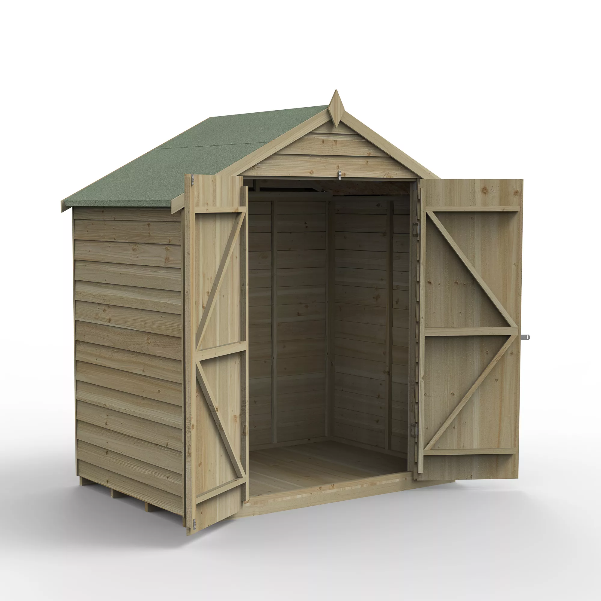 Forest Garden 6x4 Apex Pressure treated Overlap Wooden Shed with floor (Base included) Forest Garden 6x4 Apex Pressure Treated Overlap Wooden Shed With Floor (Base Included) -Hozelock Shop forest garden 6x4 apex pressure treated overlap wooden shed with floor base included 5013053192122 01c