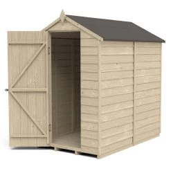 Forest Garden 6x4 Apex Pressure Treated Overlap Wooden Shed With Floor -Hozelock Shop forest garden 6x4 apex pressure treated overlap wooden shed with floor5013053176849 21c bq
