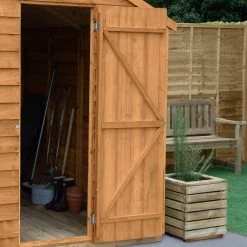 Forest Garden 6x4 Ft Apex Wooden 2 Door Shed With Floor - Assembly Service Included -Hozelock Shop forest garden 6x4 ft apex wooden 2 door shed with floor assembly service included5013053177303 02i bq