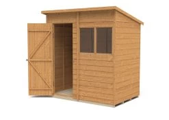 Forest Garden 6x4 Pent Dip Treated Overlap Wooden Shed With Floor -Hozelock Shop forest garden 6x4 pent dip treated overlap wooden shed with floor5013053178331 21c bq