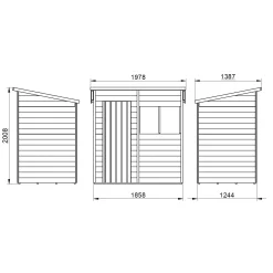 Forest Garden 6x4 Pent Pressure Treated Overlap Wooden Shed With Floor (Base Included) - Assembly Service Included -Hozelock Shop forest garden 6x4 pent pressure treated overlap wooden shed with floor base included assembly service included5013053178416 01t bq