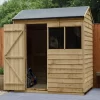 Forest Garden 6x4 Reverse Apex Pressure Treated Overlap Wooden Shed With Floor (Base Included) -Hozelock Shop forest garden 6x4 reverse apex pressure treated overlap wooden shed with floor base included 5013053178171 01i bq
