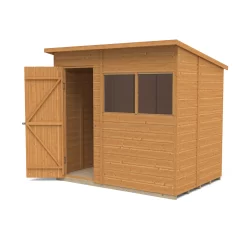 Forest Garden 7x5 Ft Pent Shiplap Wooden 2 Windows Shed With Floor - Assembly Service Included -Hozelock Shop forest garden 7x5 ft pent shiplap wooden 2 windows shed with floor assembly service included5013053178935 01c bq