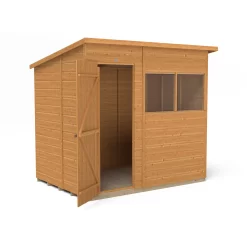 Forest Garden 7x5 Ft Pent Shiplap Wooden 2 Windows Shed With Floor - Assembly Service Included -Hozelock Shop forest garden 7x5 ft pent shiplap wooden 2 windows shed with floor assembly service included5013053178935 03c bq