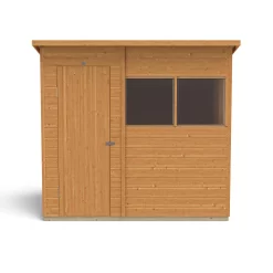 Forest Garden 7x5 Ft Pent Shiplap Wooden 2 Windows Shed With Floor - Assembly Service Included -Hozelock Shop forest garden 7x5 ft pent shiplap wooden 2 windows shed with floor assembly service included5013053178935 04c bq