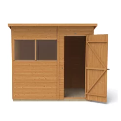 Forest Garden 7x5 Ft Pent Shiplap Wooden 2 Windows Shed With Floor - Assembly Service Included -Hozelock Shop forest garden 7x5 ft pent shiplap wooden 2 windows shed with floor assembly service included5013053178935 05c bq