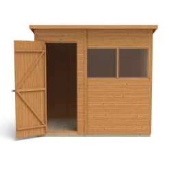 Forest Garden 7x5 Ft Pent Shiplap Wooden 2 Windows Shed With Floor - Assembly Service Included -Hozelock Shop forest garden 7x5 ft pent shiplap wooden 2 windows shed with floor assembly service included5013053178935 06c bq