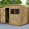 Forest Garden 7x5 Pent Pressure Treated Overlap Wooden Shed With Floor -Hozelock Shop forest garden 7x5 pent pressure treated overlap wooden shed with floor5013053178485 01i bq