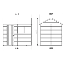 Forest Garden 8x6 Reverse Apex Dip Treated Overlap Wooden Shed With Floor (Base Included) -Hozelock Shop forest garden 8x6 reverse apex dip treated overlap wooden shed with floor base included 5013053178225 01t bq