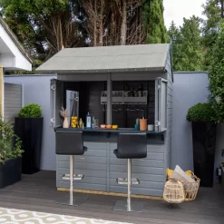 Forest Garden Apex Shiplap Wooden Garden Bar With Single Door - Assembly Service Included
