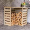 Forest Garden Corner Timber 4x4 Ft Log Store -Hozelock Shop forest garden corner timber 4x4 ft log store5013053190005 01i