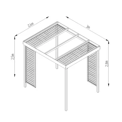 Forest Garden Dining Rectangular Pergola, (H)2400mm (W)3040mm -Hozelock Shop forest garden dining rectangular pergola h 2400mm w 3040mm5013053139998 01t