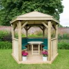 Forest Garden Furnished Hexagonal Gazebo, (W)3.3m (D)2.84m