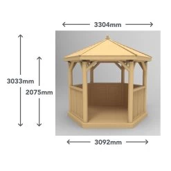 Forest Garden Furnished Hexagonal Gazebo, (W)3.3m (D)2.84m -Hozelock Shop forest garden furnished hexagonal gazebo w 3 3m d 2 84m5013053172377 01t