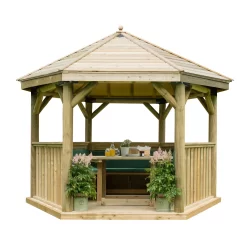 Forest Garden Furnished Hexagonal Gazebo, (W)3.78m (D)3.27m 17 Forest Garden Furnished Hexagonal Gazebo, (W)3.78m (D)3.27m -Hozelock Shop forest garden furnished hexagonal gazebo w 3 78m d 3 27m5013053172469 02c bq