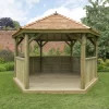 Forest Garden Hexagonal Gazebo With Cedar Roof, (W)4.26m (D)3.69m -Hozelock Shop forest garden hexagonal gazebo with cedar roof w 4 26m d 3 69m5013053163405 01i