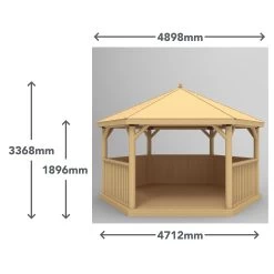 Forest Garden Hexagonal Gazebo With Cedar Roof, (W)4.9m (D)4.24m -Hozelock Shop forest garden hexagonal gazebo with cedar roof w 4 9m d 4 24m5013053163436 01t
