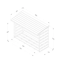 Forest Garden Large Timber 6x3 Ft Pent Log Store -Hozelock Shop forest garden large timber 6x3 ft pent log store5013053189924 01t